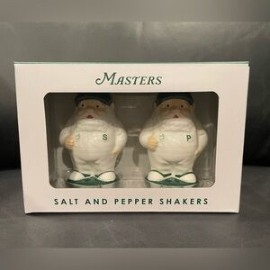 Masters White and Green Golf Caddy Salt & Pepper Shakers